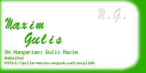 maxim gulis business card